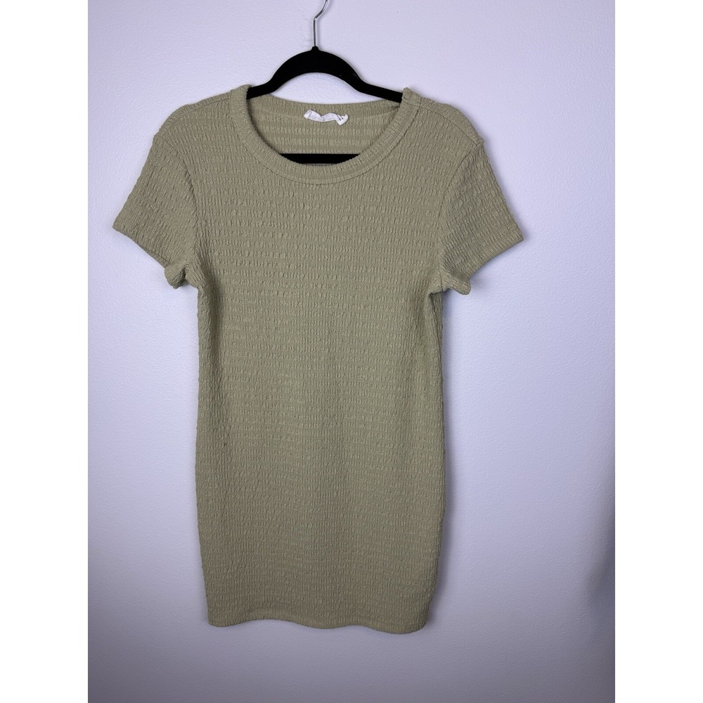 Elodie Womens Bodycon Dress Green Stretch Crew Neck Short Sleeve Pullover L